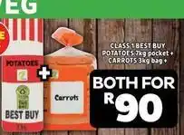 Usave Best buy - class 1 best buy potatoes 7kg pocket + carrots 3kg bag offer