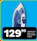 Usave Non-stick steam iron 1600w offer