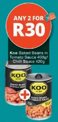 Checkers Koo Baked Beans in Tomato Sauce offer