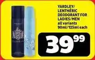 Usave Yardley - deodorant for ladies/men offer