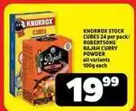 Usave Knorrox - stock cubes 24 per pack / rajah curry powder offer