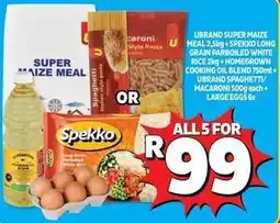 Usave Spekko - super maize meal, pasta, cooking oil, eggs offer
