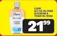 Usave Clere - gly-co-oil pure glycerine & tissue oil 100ml offer