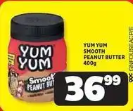 Usave Yum yum - smooth peanut butter 400g offer