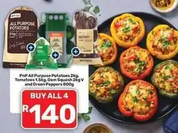 Pick n Pay All purpose potatoes, tomatoes, gem squash, green peppers offer