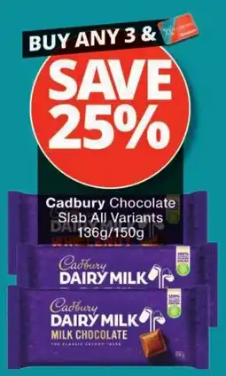 Checkers Cadbury Chocolate Slab All Variants offer