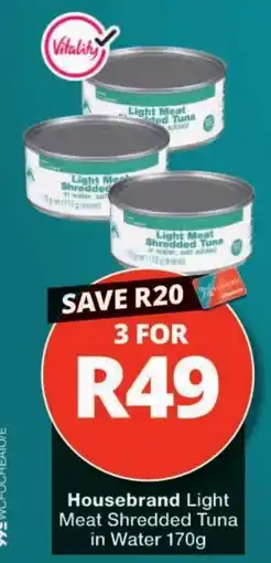 Checkers Housebrand Light Meat Shredded Tuna offer