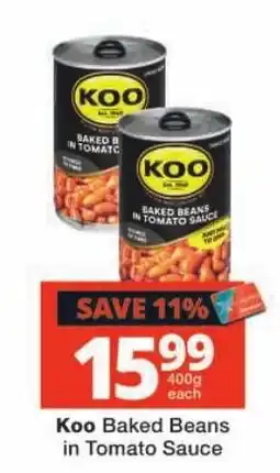 Checkers Koo Baked Beans in Tomato Sauce offer