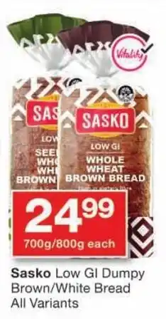 Checkers Sasko Low Gi Dumpy Brown/White Bread offer