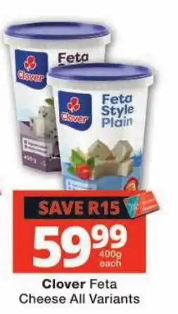 Checkers Clover Feta Cheese All Variants offer