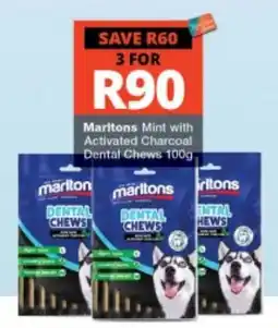 Checkers Marltons Mint with Activated Charcoal Dental Chews offer