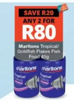 Checkers Marltons Tropical/Goldfish Flakes Fish Food offer