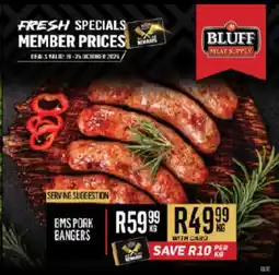 Bluff Meat Supply Bms pork bangers offer