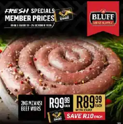 Bluff Meat Supply Mzansi beef wors offer