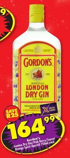 Shoprite Liquor Gordon's London Dry Gin offer