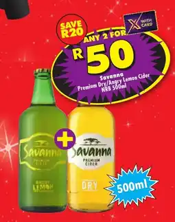Shoprite Liquor Savanna Premium Dry/Angry Lemon Cider offer