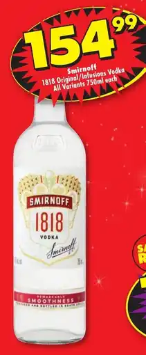 Shoprite Liquor Smirnoff 1818 Vodka offer