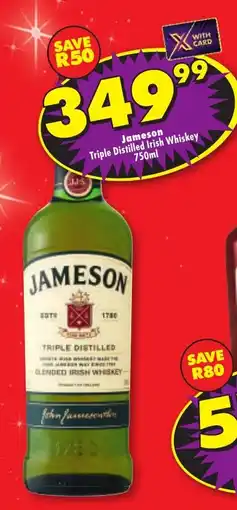 Shoprite Liquor Jameson Triple Distilled Irish Whiskey offer