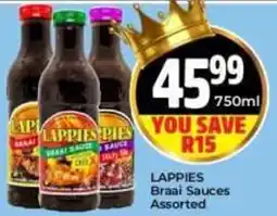 Elite Power Trade Cash & Carry Lappies Braai Sauces Assorted offer