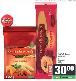 Spar Fatti's & Moni's Macaroni or Spaghetti offer