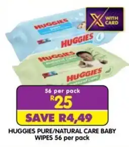 Shoprite Huggies Pure/Natural Care Baby Wipes offer