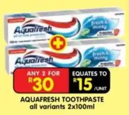 Shoprite Aquafresh toothpaste offer