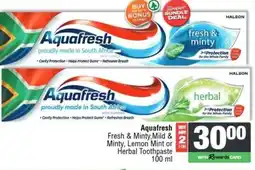 Spar Aquafresh Toothpaste offer