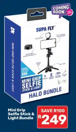 Pick n Pay Supa Fly Mini Grip Selfie Stick & Light Bundle offer