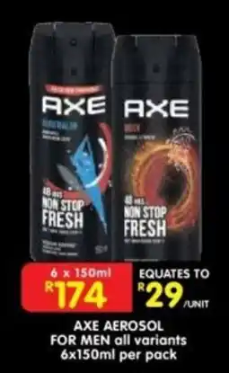 Shoprite AXE AEROSOL FOR MEN offer