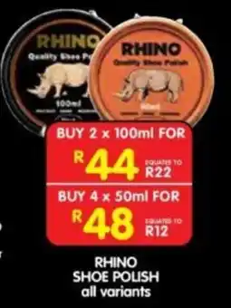 Shoprite RHINO SHOE POLISH offer
