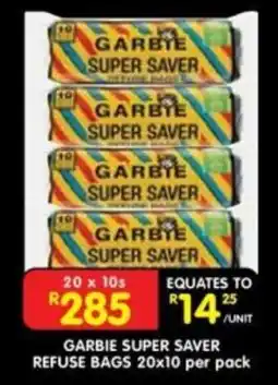 Shoprite GARBIE SUPER SAVER REFUSE BAGS offer