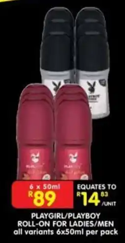 Shoprite PLAYGIRL/PLAYBOY ROLL-ON offer