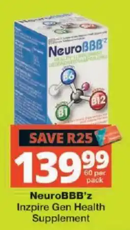 Checkers NeuroBBB's Inzpire Gen Health Supplement offer