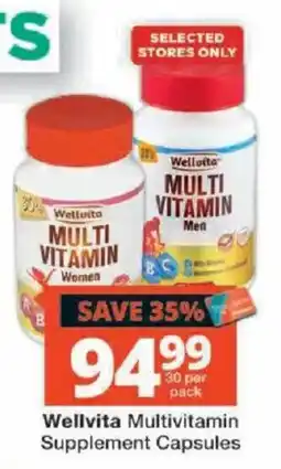Checkers Wellvita Multivitamin Supplement Capsules offer