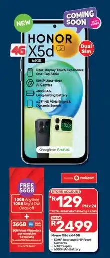 Pick n Pay Honor X5d s 64GB offer