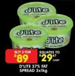 Shoprite D'LITE 37% FAT SPREAD offer