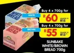 Shoprite SUNBAKE WHITE/BROWN BREAD offer
