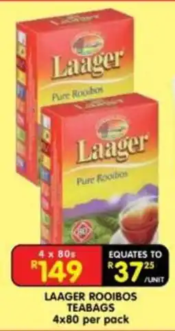 Shoprite Laager Rooibos Teabags offer