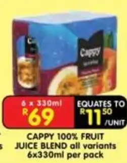 Shoprite Cappy 100% Fruit Juice Blend offer