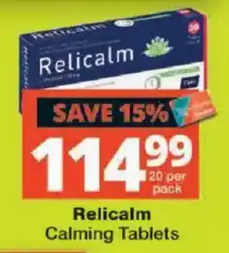 Checkers Relicalm Calming Tablets offer