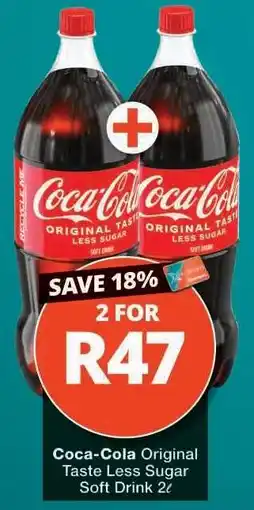 Checkers Coca-Cola Original Taste Less Sugar Soft Drink 2L offer
