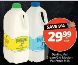 Checkers Darling Full Cream/2% Medium Fat Fresh Milk offer