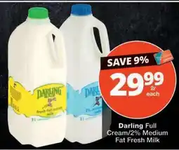 Checkers Darling Full Cream/2% Medium Fat Fresh Milk offer