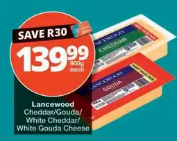 Checkers Lancewood Cheddar/Gouda/White Cheddar/White Gouda Cheese offer