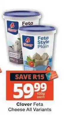 Checkers Clover Feta Cheese All Variants offer