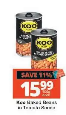 Checkers Koo Baked Beans in Tomato Sauce offer
