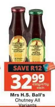 Checkers MRS H.S. BALL’S CHUTNEY all variants offer