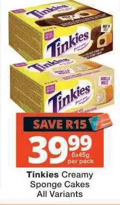 Checkers Tinkies Creamy Sponge Cakes offer