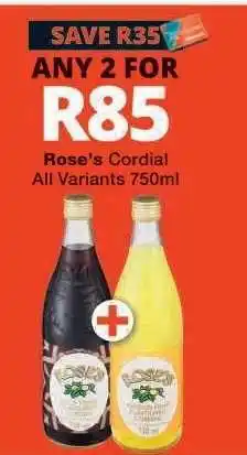Checkers Rose's Cordial offer