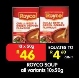 Shoprite ROYCO SOUP all variants 10x50g offer